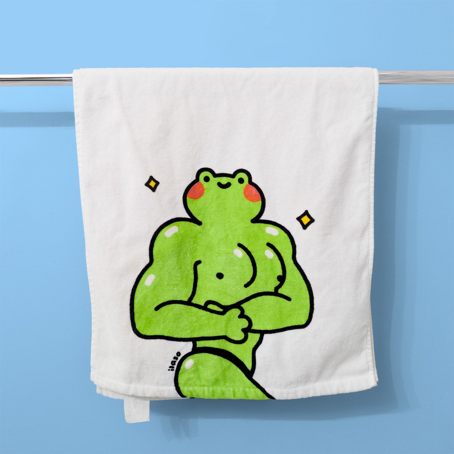 buff frog hand towel