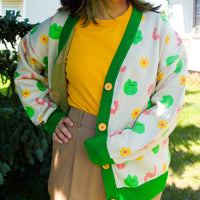 wormy froggy cardigan