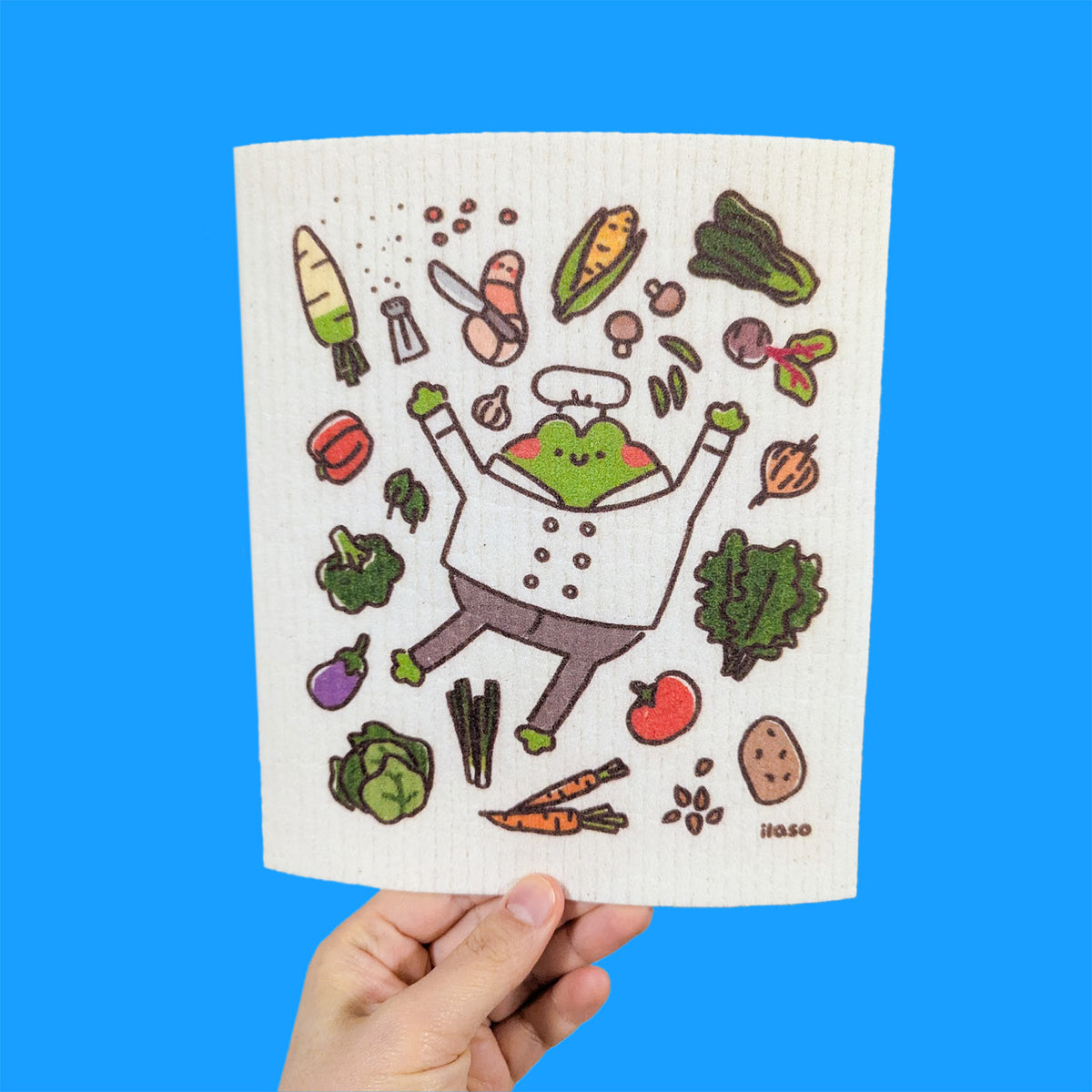 Tom the Frog Swedish dishcloth / sponge towel