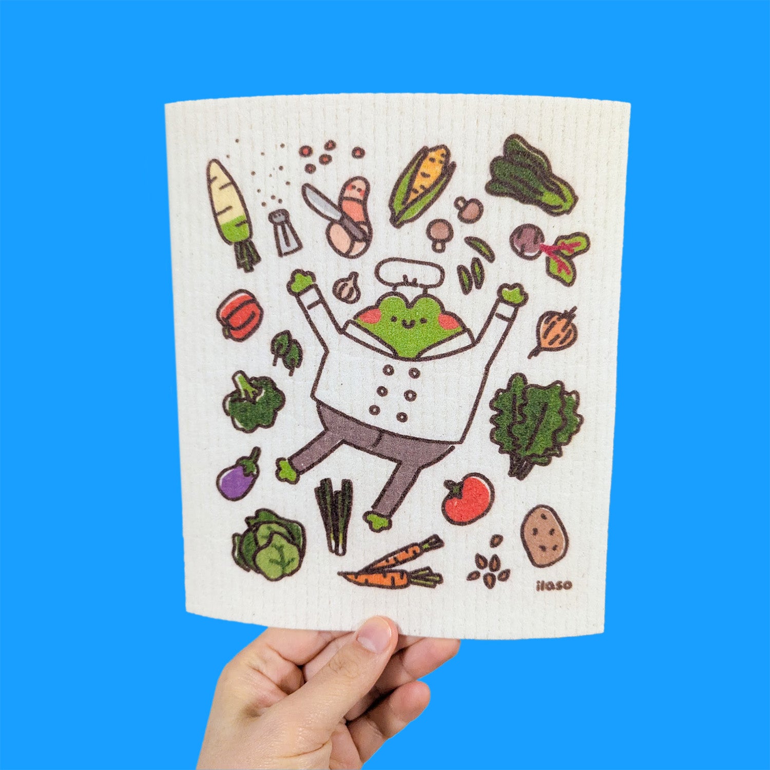 Tom the Frog Swedish dishcloth / sponge towel