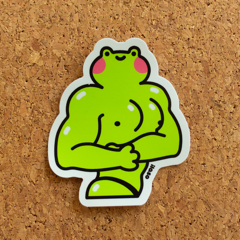 Cut buff frog sticker