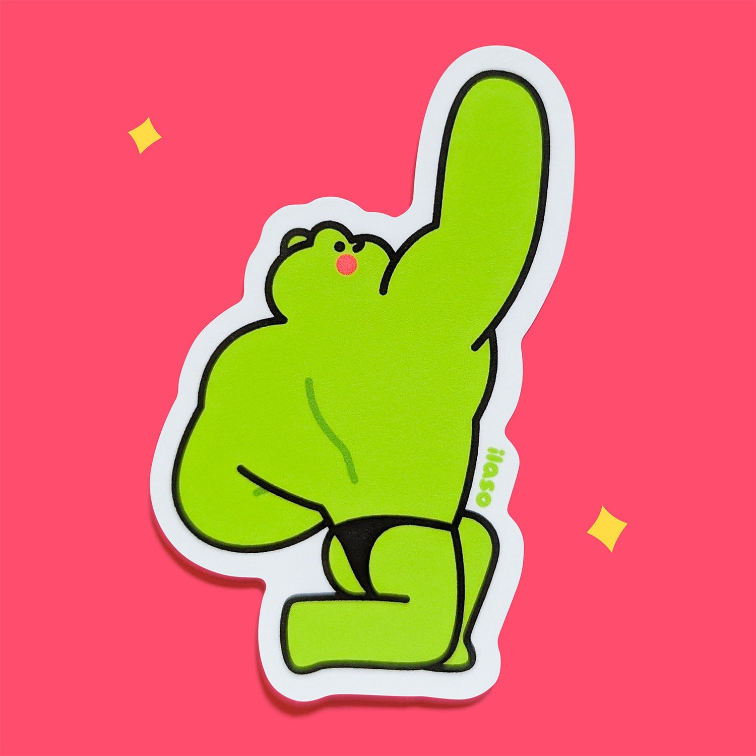 buff frog pose stickers