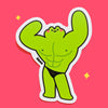 buff frog pose stickers