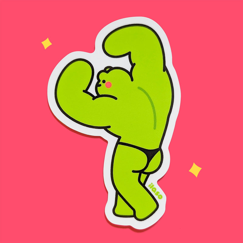 buff frog pose stickers