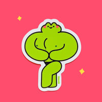 buff frog pose stickers