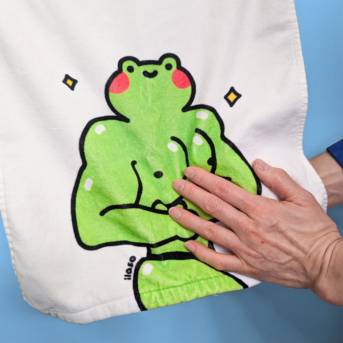 buff frog hand towel