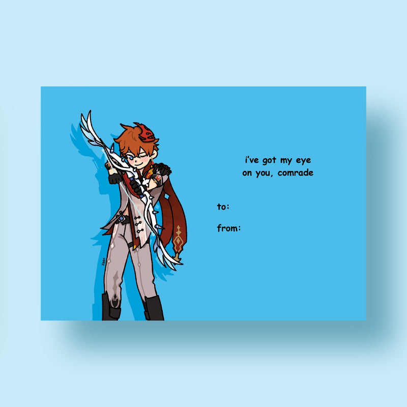 Genshin Impact valentine postcards