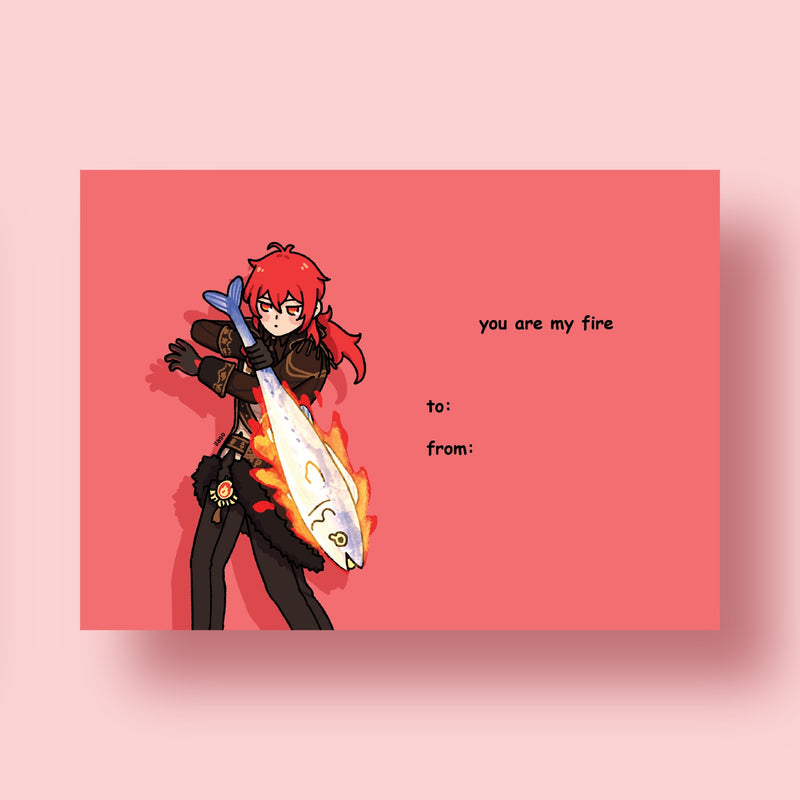 Genshin Impact valentine postcards