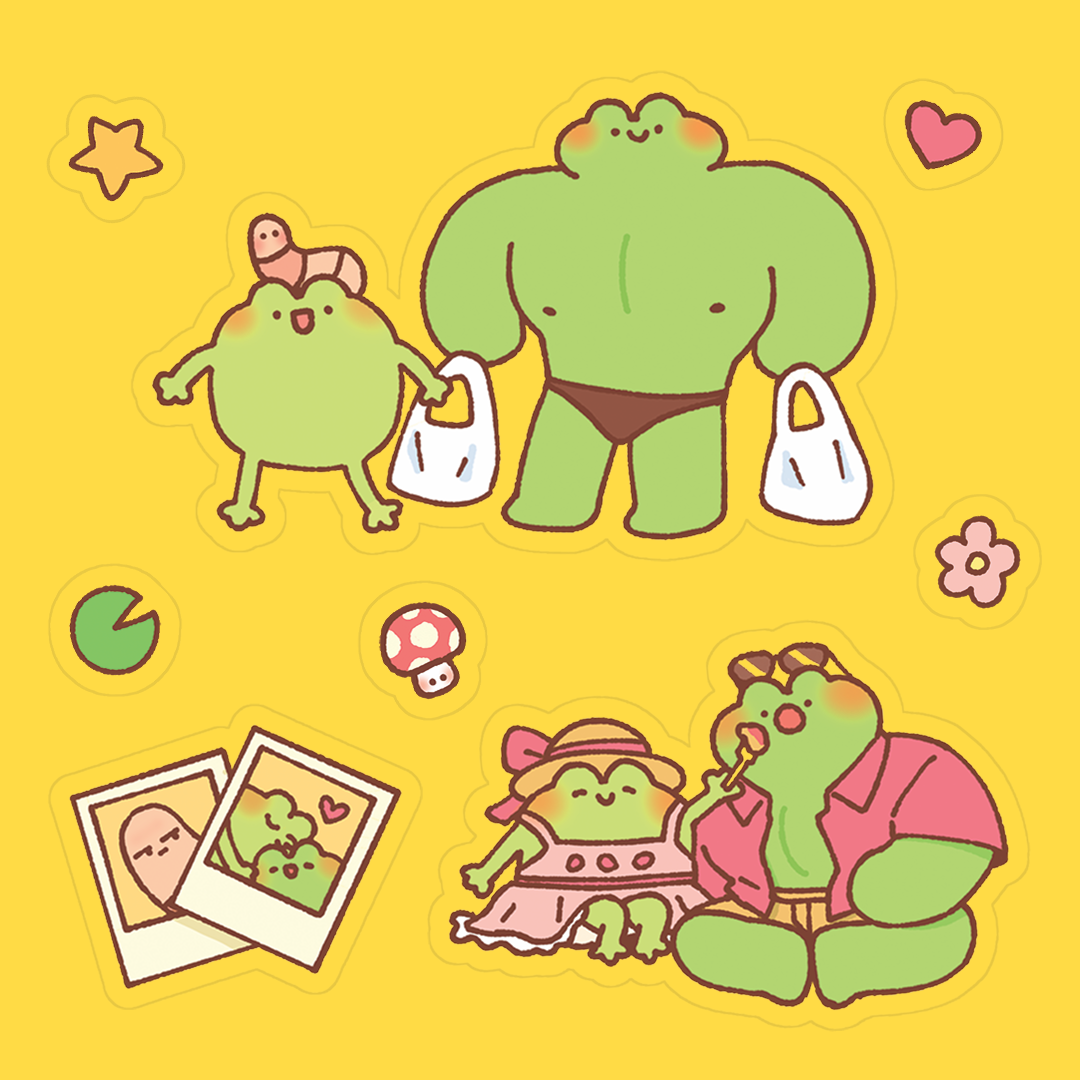 froggy family sticker sheet