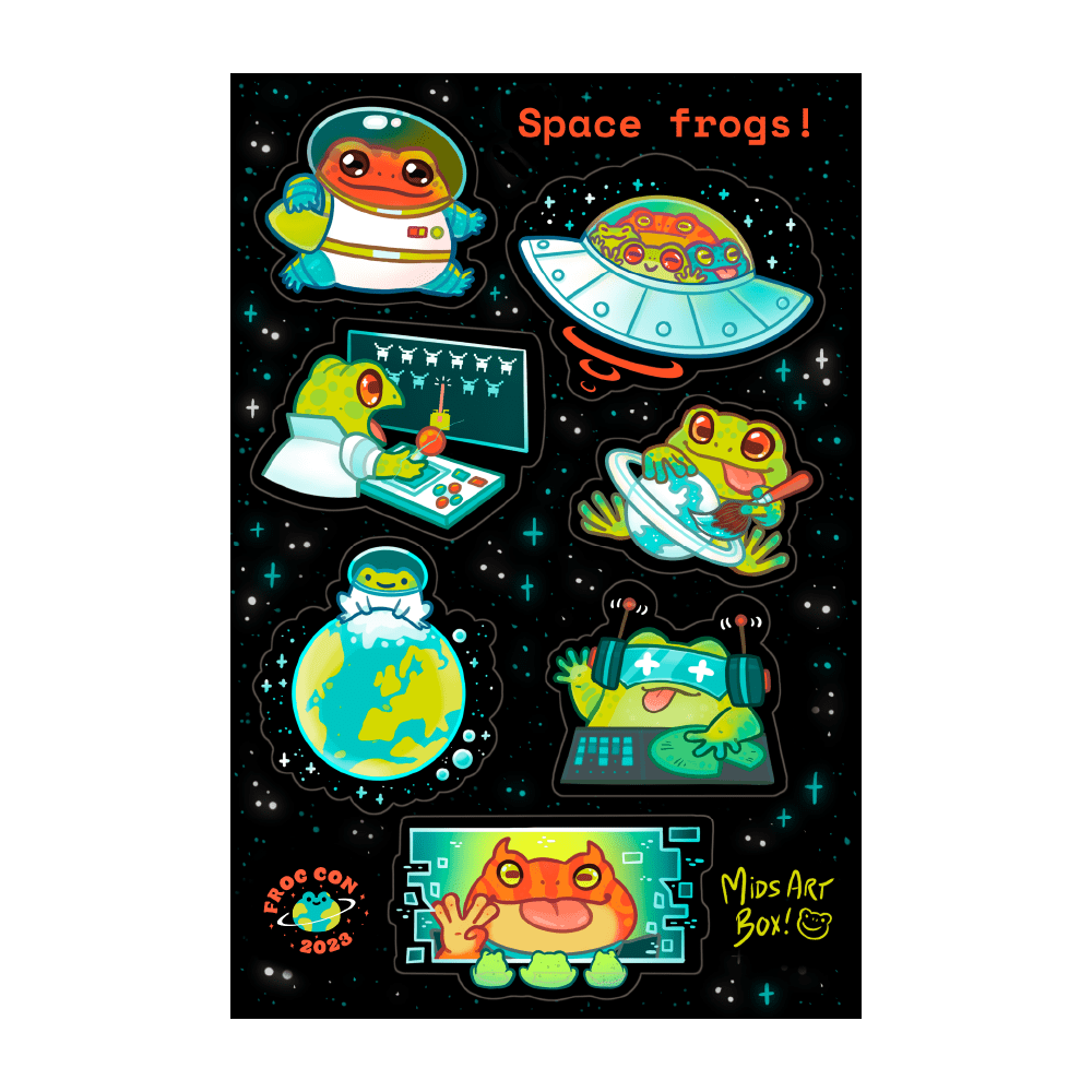 Frog Con 2023 sticker sheet by MidsArtBox