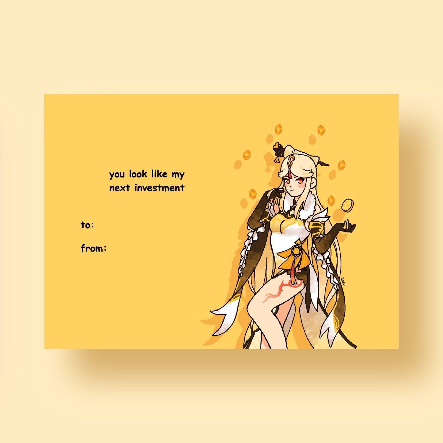 Genshin Impact valentine postcards