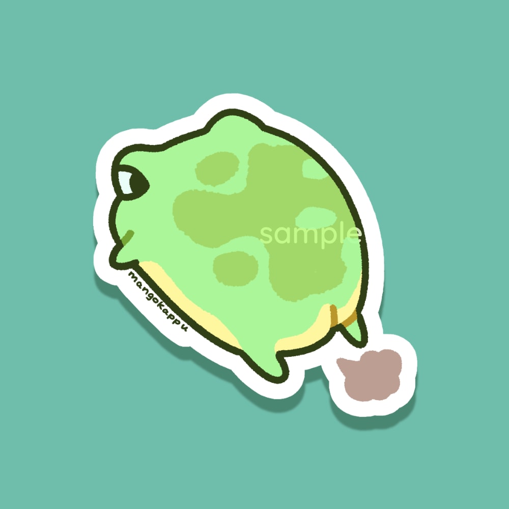 frogs & friends: tootin' frog sticker