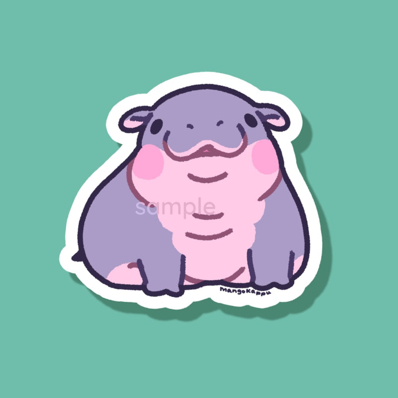 frogs & friends: plump hippo sticker