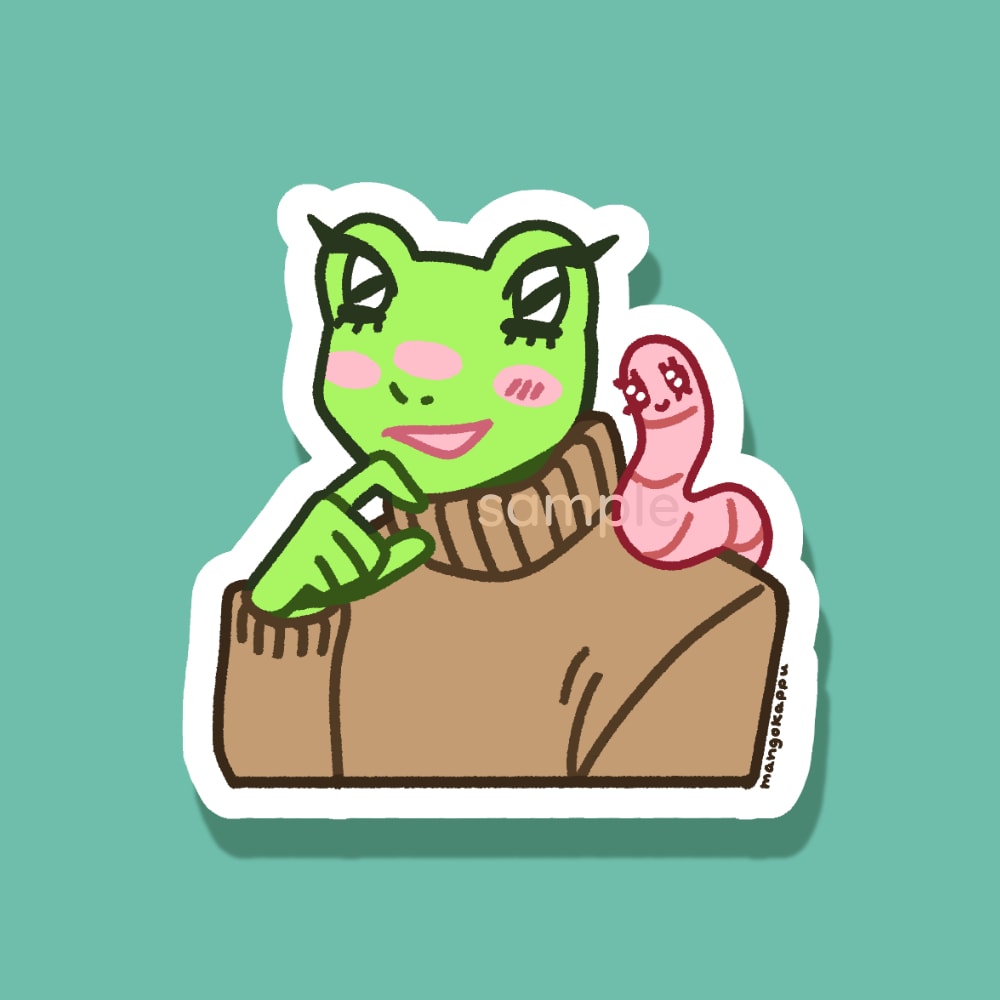 frogs & friends: ikemen tom and olivia sticker