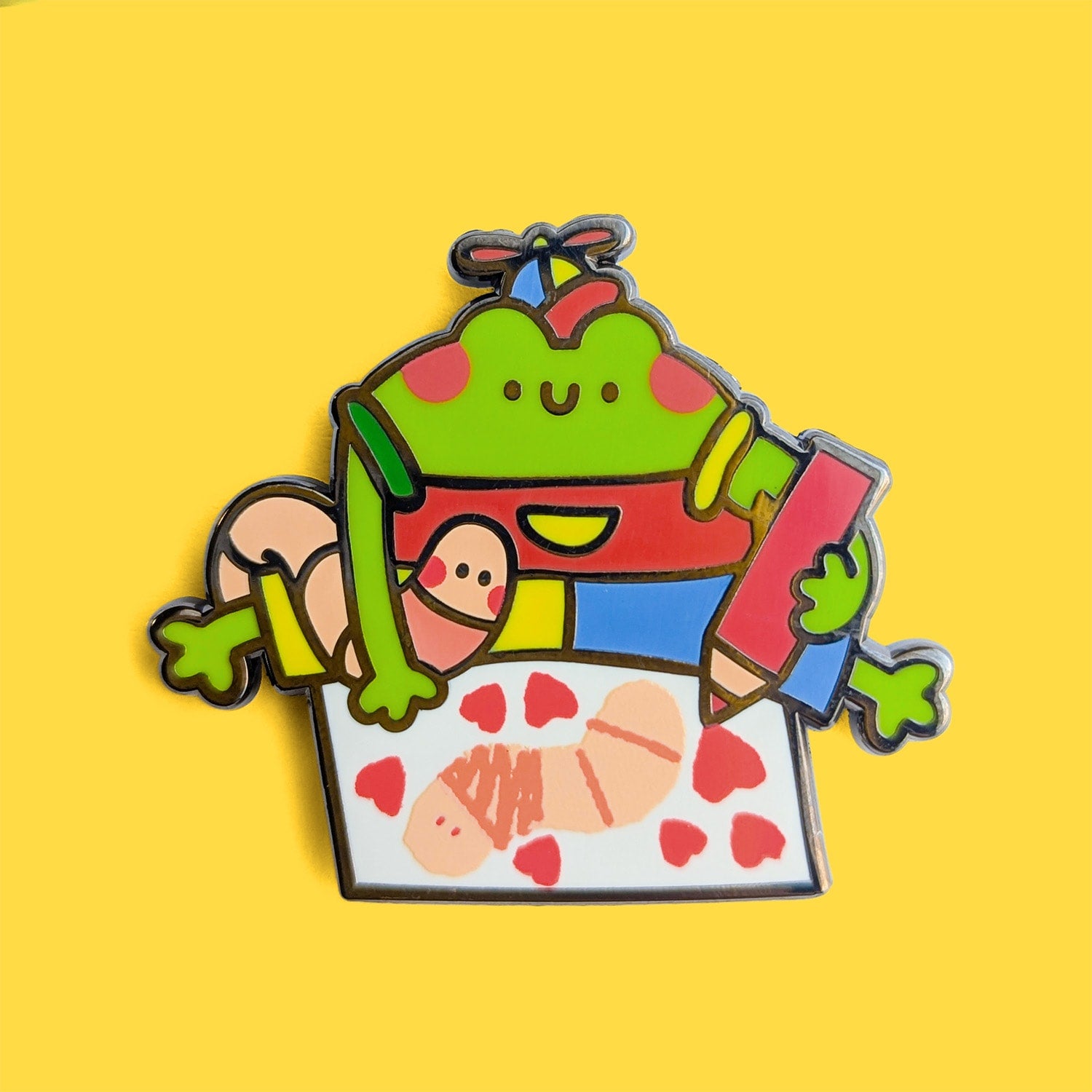 Tom the Frog little artist pin