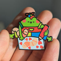 Tom the Frog little artist pin