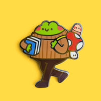 Tom the Frog little bookworm pin