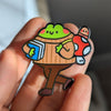 Tom the Frog little bookworm pin