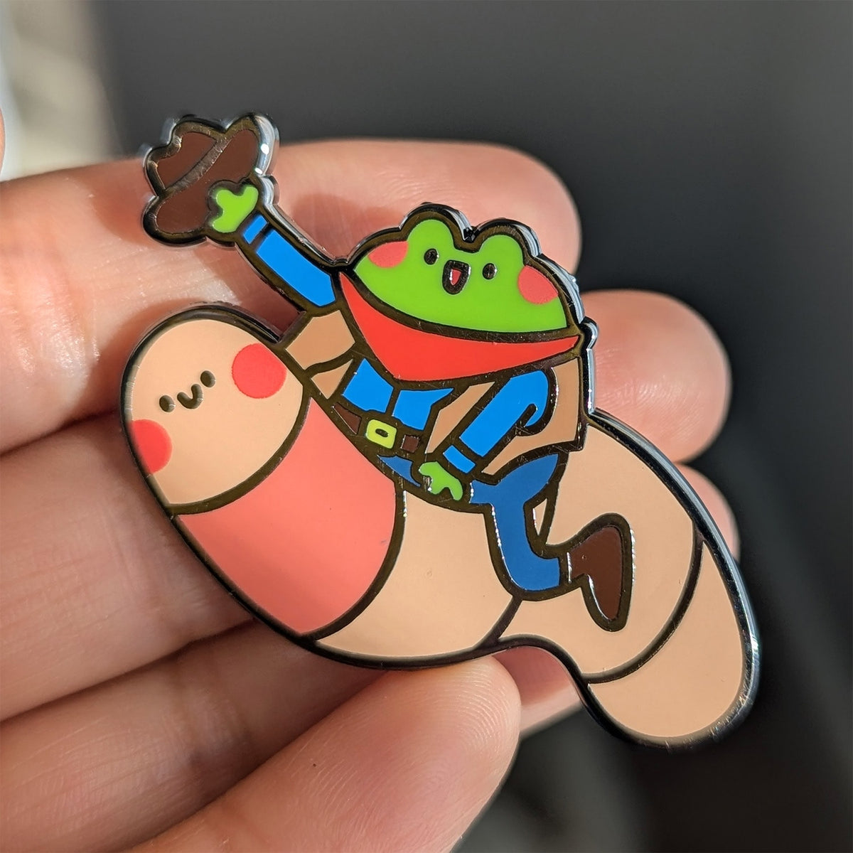 Tom the Frog cowboy pin