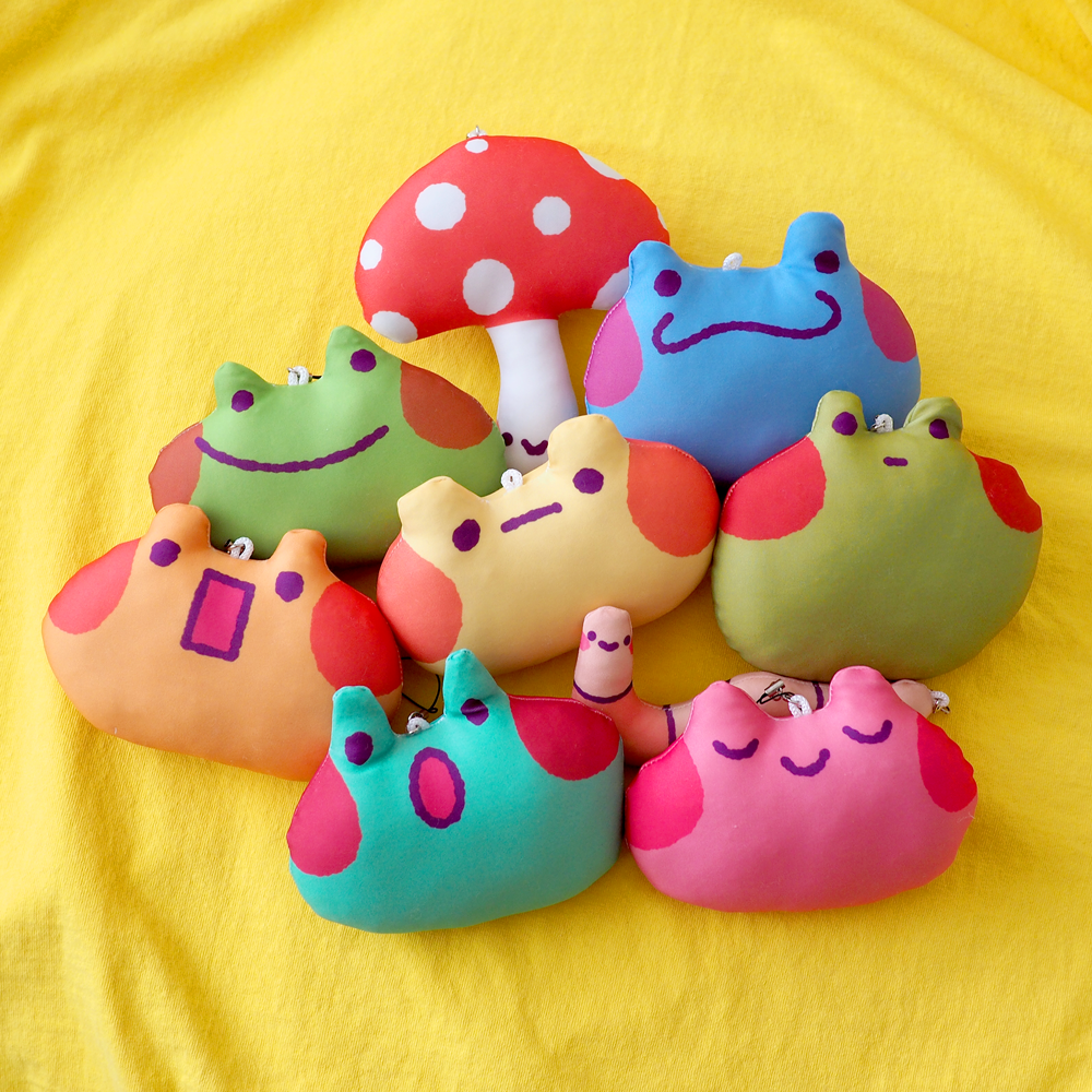 Frogs and friends squishy charms