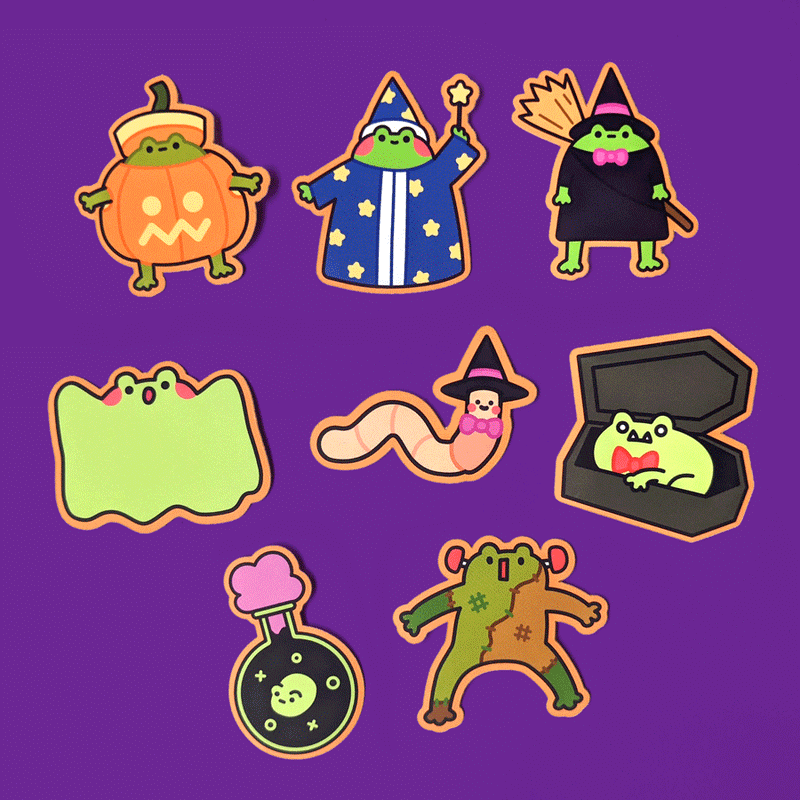 Froggy Halloween stickers