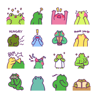 Oh My Frog! Silly frog emojis and stickers (digital download)
