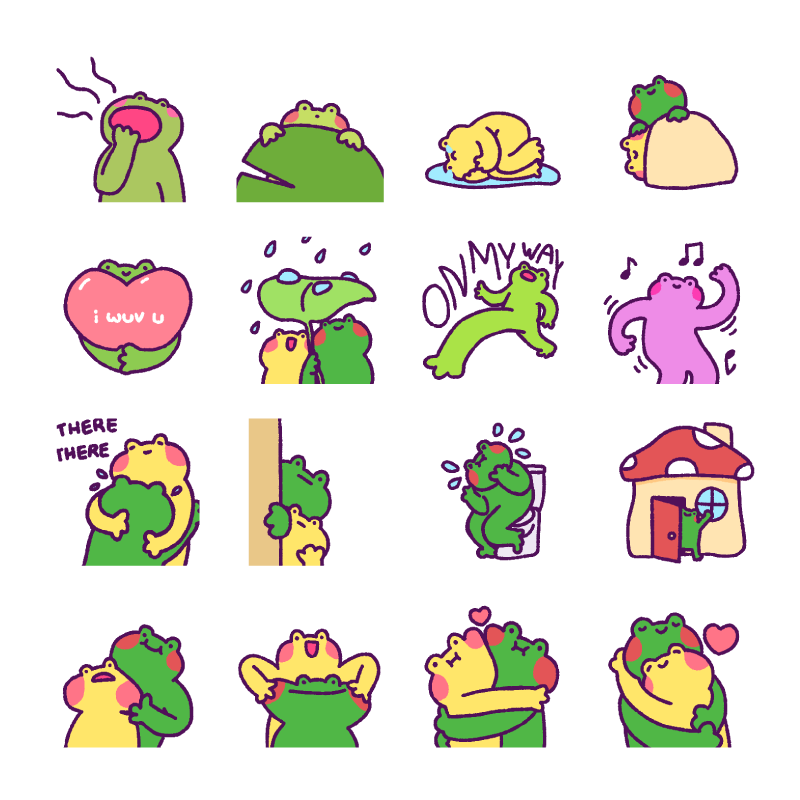 Oh My Frog! Silly frog emojis and stickers (digital download)