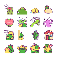 oh my frog! silly frog emojis and stickers (digital download)