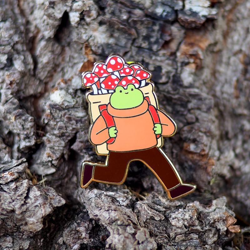 foraging frog pin